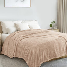 Twin Size Flannel Fleece Blanket, Plush Velvet Soft Bed Blanket, All-Season Cozy Warmth for Home Office Dorm, 60x80 Inches, Pink
