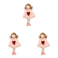 Ensemble de 3 figurines en peluche d'anges pour la Saint-Valentin