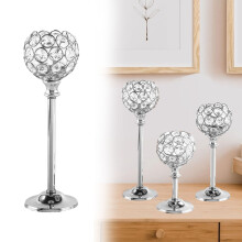 Silver Queen European Mini Crystal Candlestick Stick Candles, 1* Candlestick Candle Stick Holders(Metal, One Size)