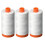 3-PACK - 50WT - White, Solid - Mako Cotton Thread - 1422Yds EACH 1