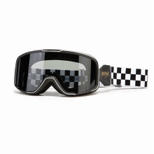 Adult anti-glare motocross goggles black frame white grid