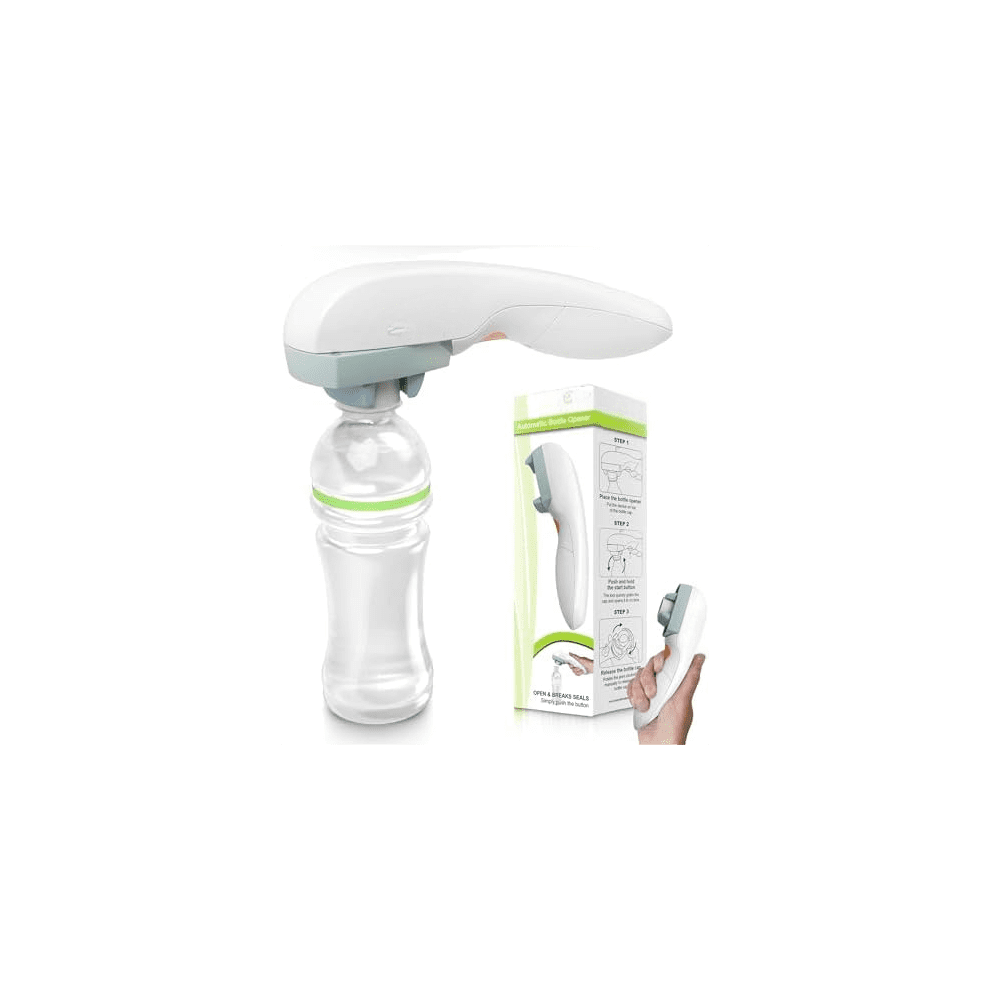 Electric Bottle Opener for Seniors â Auto, Battery-Powered, Ideal for Weak Hands/Arthritis; Works with Soda, Milk, Juice Bottles