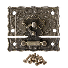 Vintage-style bronze hasp lock for wooden box 55mm x 47mm