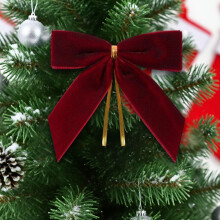 Nœuds décoratifs en velours bordeaux pour sapin de Noël, mini nœuds en ruban de 2,5 cm pour sapin de Noël, couronnes, emballages cadeaux,