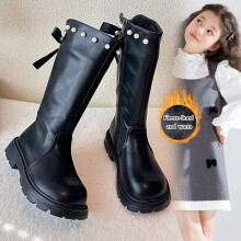 Toddler Boots,Pearl Bow Ankle Boots Lined Winter Comfortable Casual Footwear Boots for Girls,Girls Boots,Z02 Black,5-5.5 Years