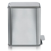 Slim Bathroom Garbage Pail, 2.6 Gal, Soft-Close Lid & Step Pedal, Stainless Steel, Removable Inner Bucket