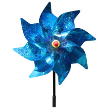 Sparkly Reflective Pinwheels with Stakes – Colorful Holographic Wind Spinners for Yard, Garden Decor & Bird Scare (Compatible with Outdoor Use)