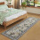 Bohemian geometric floral runner rug 2 ft x 6 ft grey 4