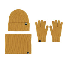 Winter 3-Piece Hat, Scarf & Gloves Set – Warm, Thickened, Solid Color for Men & Women, Compatible with Cold Weather & Outdoor Activities