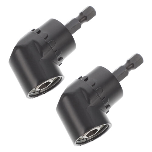 Drill Attachment Adapter Angled Bit Holder Black 2Pcs