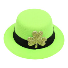 Haarspange mit grünem Blatt- und Hutmotiv zum St. Patrick's Day – Haaraccessoire für irische Feste und Partys