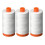 3-PACK - 50WT - White, Solid - Mako Cotton Thread - 1422Yds EACH 2