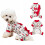 Hundepyjama, roter Schneemann-Muster, Rüschen-Einteiler, 1-teilig 6