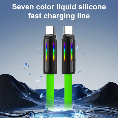 Καλώδιο σιλικόνης USB C σε USB C 100W 240W Γρήγορη φόρτιση και μεταφορά δεδομένων 480Mbps για 1