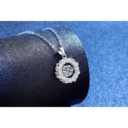 Κολιέ Moissanite με νιφάδα χιονιού και καρδιές από ασήμι 925 – Ρομαντικό 1