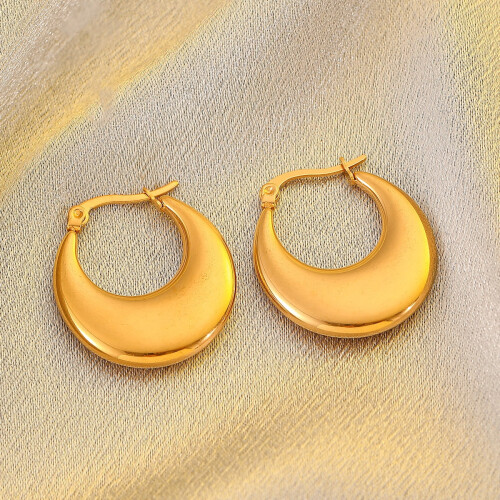 14K Gold Plated Triple Huggie Illusion Stud Earrings 1