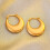14K Gold Plated Triple Huggie Illusion Stud Earrings 3