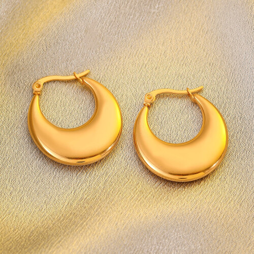 14K Gold Plated Triple Huggie Illusion Stud Earrings 2