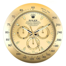 Rolex Daytona Style, Full Gold | Wall Clock
