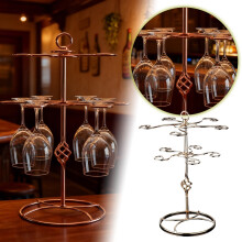 Soporte para copas de vino con forma de árbol de bronce, 12 ranuras