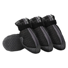 Ademende mesh hondenschoenen voor kleine honden, zwart, maat L