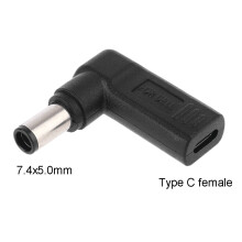 YIEMEEN 90 Degree Type C USB Male to for DC 7.4x5.0mm Female Connector Barrel Jack Power Adapter Connector for compatible with Dell Charging Dev