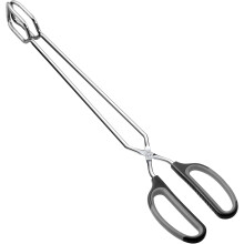 Pinça de Tesoura Extra Longa de 40 cm para Churrasco em Aço Inoxidável (Cabo Preto)