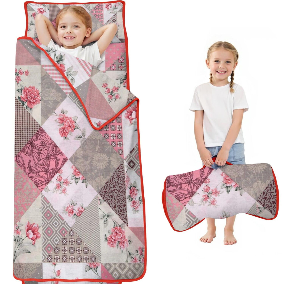 Pioneer Flower Floral Print Pattern Toddler Nap Mats for Kids Preschool,Sleeping Mat Bag or Kids,Toddler Sleeping Bag,Toddler Nap Mat or Daycare