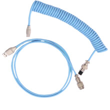 Cabo espiralado para teclado mecânico, porta USB tipo C, cabo espiralado para aviação, acessórios para teclados de computador desktop e jogos.
