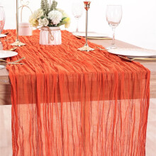 Chemin de table en mousseline orange 90 x 180 cm – Décoration bohème pour le printemps, Pâques, mariage, baby shower et anniversaire