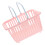Pink Plastic Basket with Handle for Versatile Kitchen and Desk Storage 1