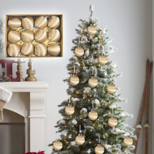 Boules de Noël suspendues en velours brillant – Décorations de sapin de Noël en satin de soie, compatibles avec tous les crochets de sapin