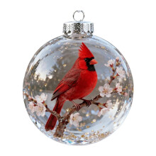 Ensemble de décorations en verre cristal Oiseaux de la nature – Collection Merveilles de la faune, Décorations pour sapin de Noël Cardinal,