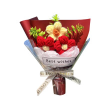 Bouquet de fleurs au crochet pour la Saint-Valentin – Cadeau fait main pour maman, amoureuse, mariage, remise de diplôme, anniversaire (Convient