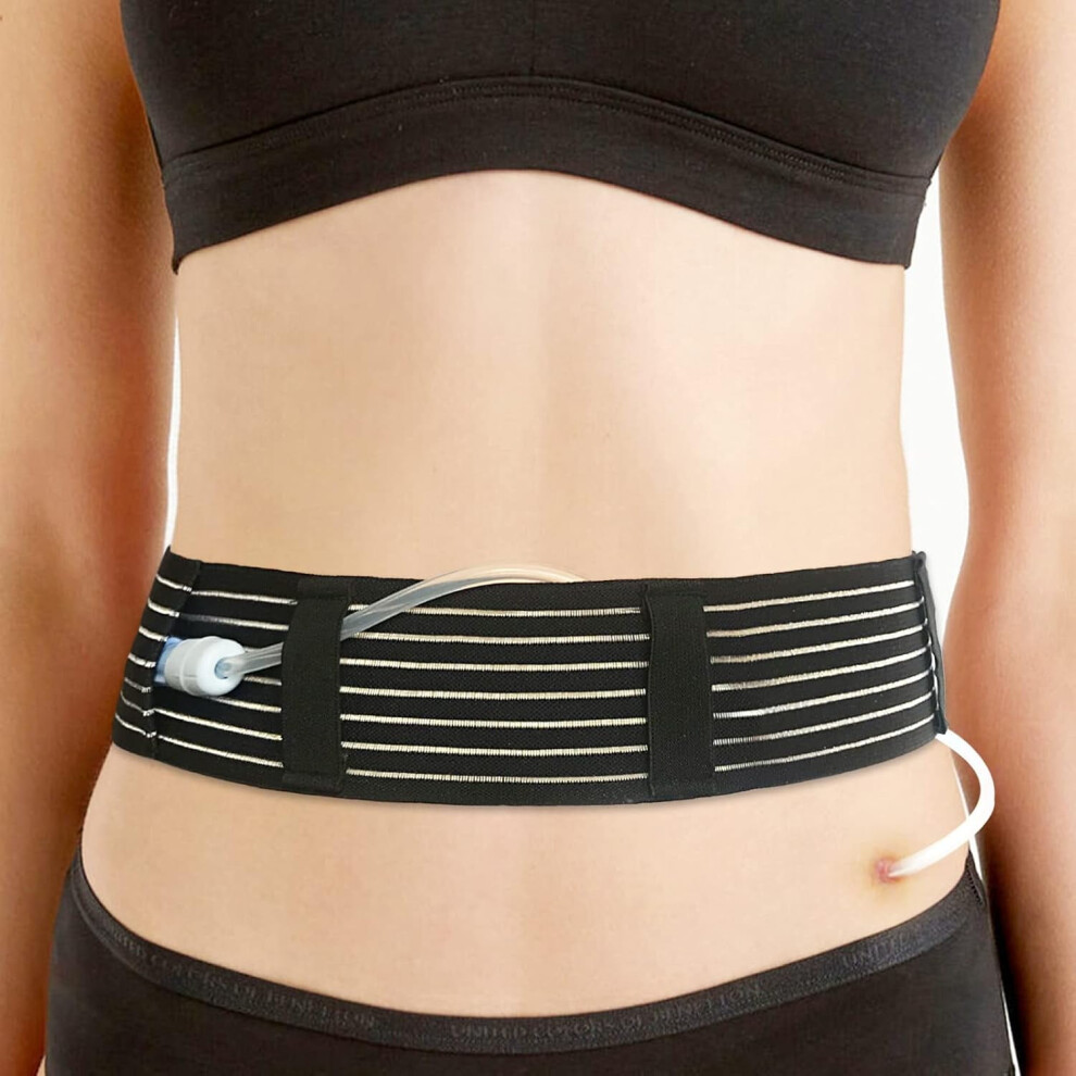 Beige 2-Pack Pd Dialysis Belt, Breathable Peritoneal Dialysis Accessory, J-Tube/Catheter Holder, Feeding Tube Supply For Adults Â