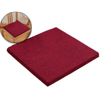 Dik vierkant zitkussen van schuim met hoge dichtheid voor stoelen, met bevestigingsbandjes, 40 x 40 cm, vloerkussen voor eetkamer, keuken en kantoor.
