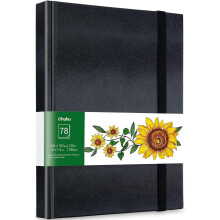 Bloco de desenho para marcadores, 18,8 x 25,4 cm, 200 g/m², 78 folhas (156 páginas), capa dura – Compatível com marcadores à base de álcool