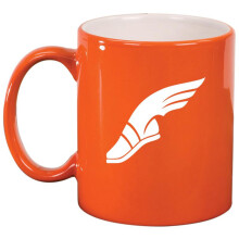 Track & Field Wing Shoe Ceramic Coffee Mug Tea Cup Gift (11oz Orange)