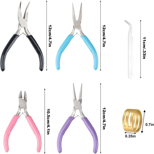 Conjunto de alicates para joias, ideais para trabalhos com arame e miçangas. 1