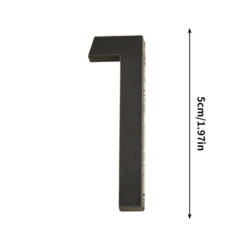 Placas numéricas em acrílico 3D de 0x2x1 polegadas para decoração de casa, porta e parede, pretas, 1 unidade. 1