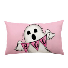 Funda de almohada de Halloween rosa, 30 x 50 cm.