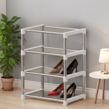 Étagère à chaussures à 4 niveaux pour dortoir et usage intérieur