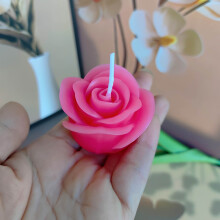 Valentine's Day Rose Heart Scented Candle - Light Pink