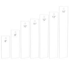7PCS Acrylic Ribbon Rulers 6 8 10 11 12 13 14 Inch Rectangle Quilting Rulers Ribbon Tail Measuring Tool