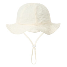 Toddler Adjustable Wide Brim Bucket Hat – Comfortable & Stylish Beige Kids Hat for Boys & Girls, One Size, Compatible with Outdoor Activities