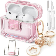 TPU AirPods Pro3-hoesje met veiligheidsslot en sleutelhangertje