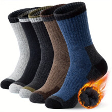 Wool Socks Mens - Extra Thick Winter Warm Thermal Socks for Men, 5 Pairs Thick, Warm, Thermal Winter Crew Socks for Cold Weather