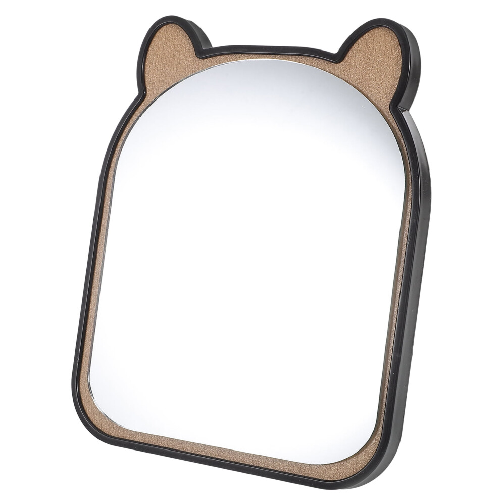 Wooden animal-shaped makeup mirror with stand, 1 piece