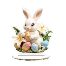 Διακόσμηση Επιτραπέζιου Χώρου Easter2D, Χαριτωμένο Ακρυλικό Στολίδι με Λαγουδάκι,