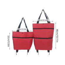 3-in-1 Foldable Shopping Cart, 30L, Telescopic Bag, Hideable Wheels, Multi-Color – Compatible with Market/Beach/Laundry